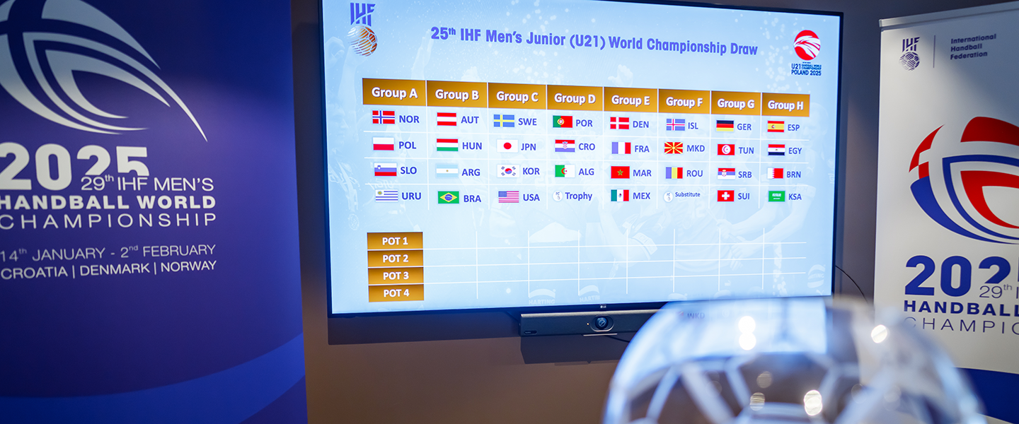 Draw provides high-profile clashes for the 2025 IHF Men’s Junior World Championship